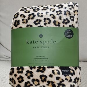 kate spade Leopard Print Plush Blanket Queen 98x92